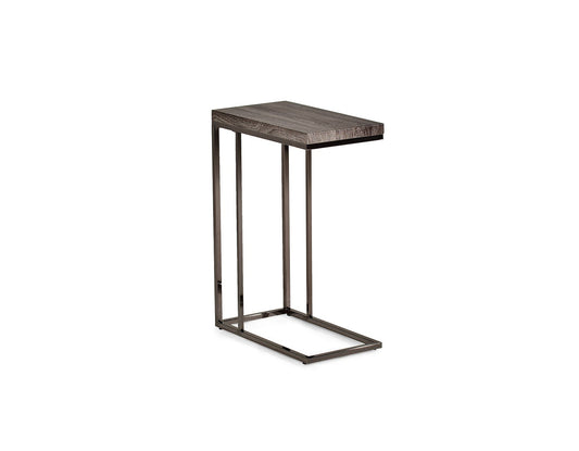 Lucia Chairside End Table, Gray/Black Nickel Smyrna Furniture Outlet