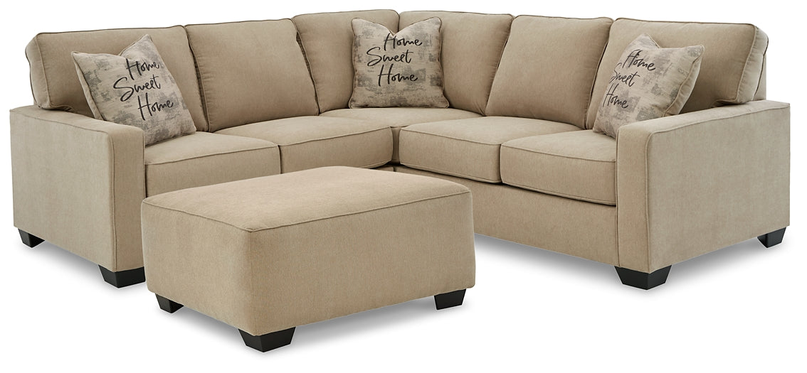 Lucina 2-Piece Sectional with Ottoman Smyrna Furniture Outlet