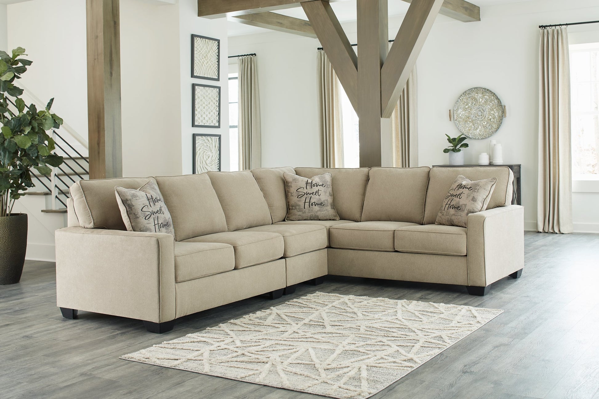 Lucina 3-Piece Sectional with Ottoman Smyrna Furniture Outlet