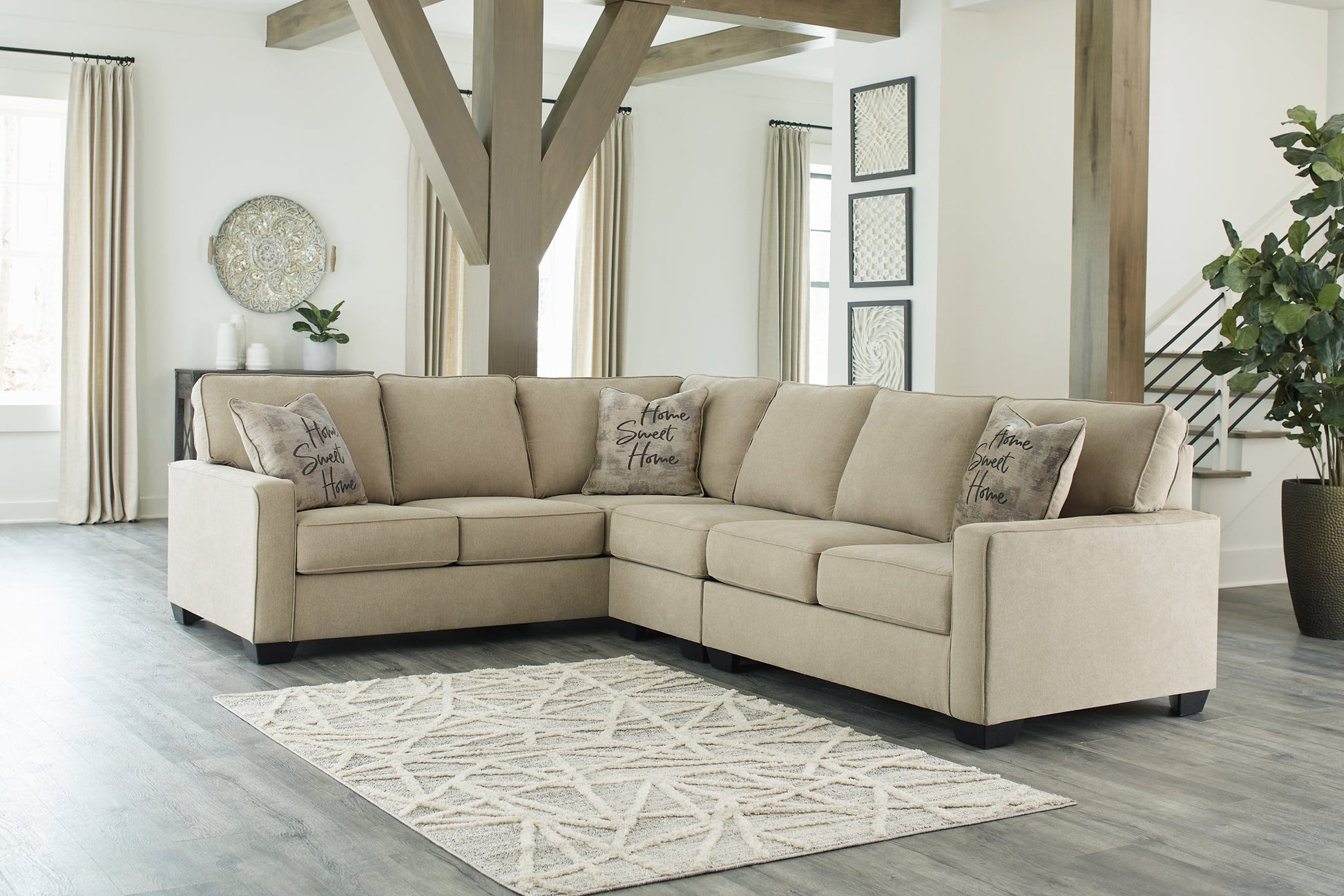 Lucina 3-Piece Sectional with Ottoman Smyrna Furniture Outlet