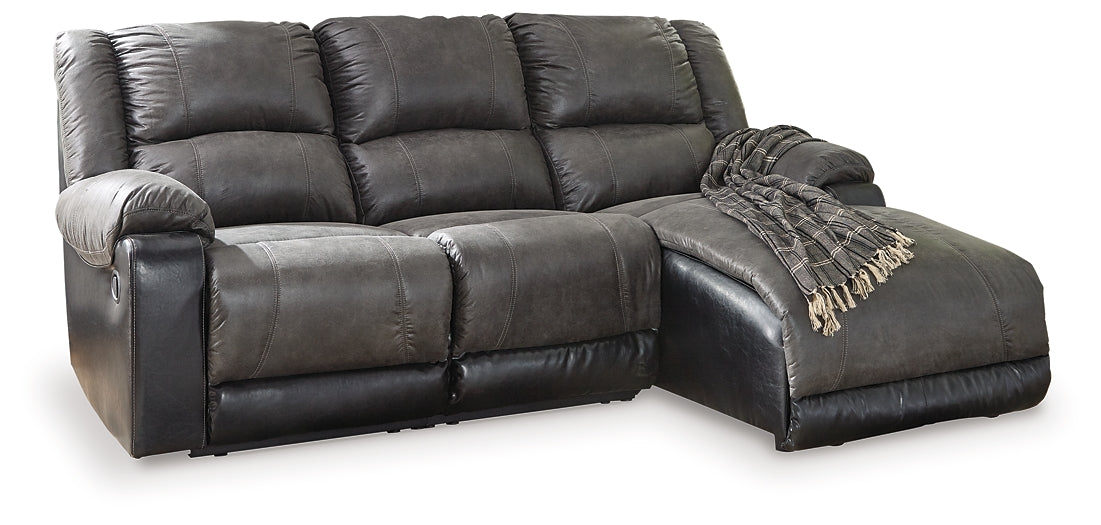 Nantahala 3-Piece Reclining Sectional with Chaise Smyrna Furniture Outlet