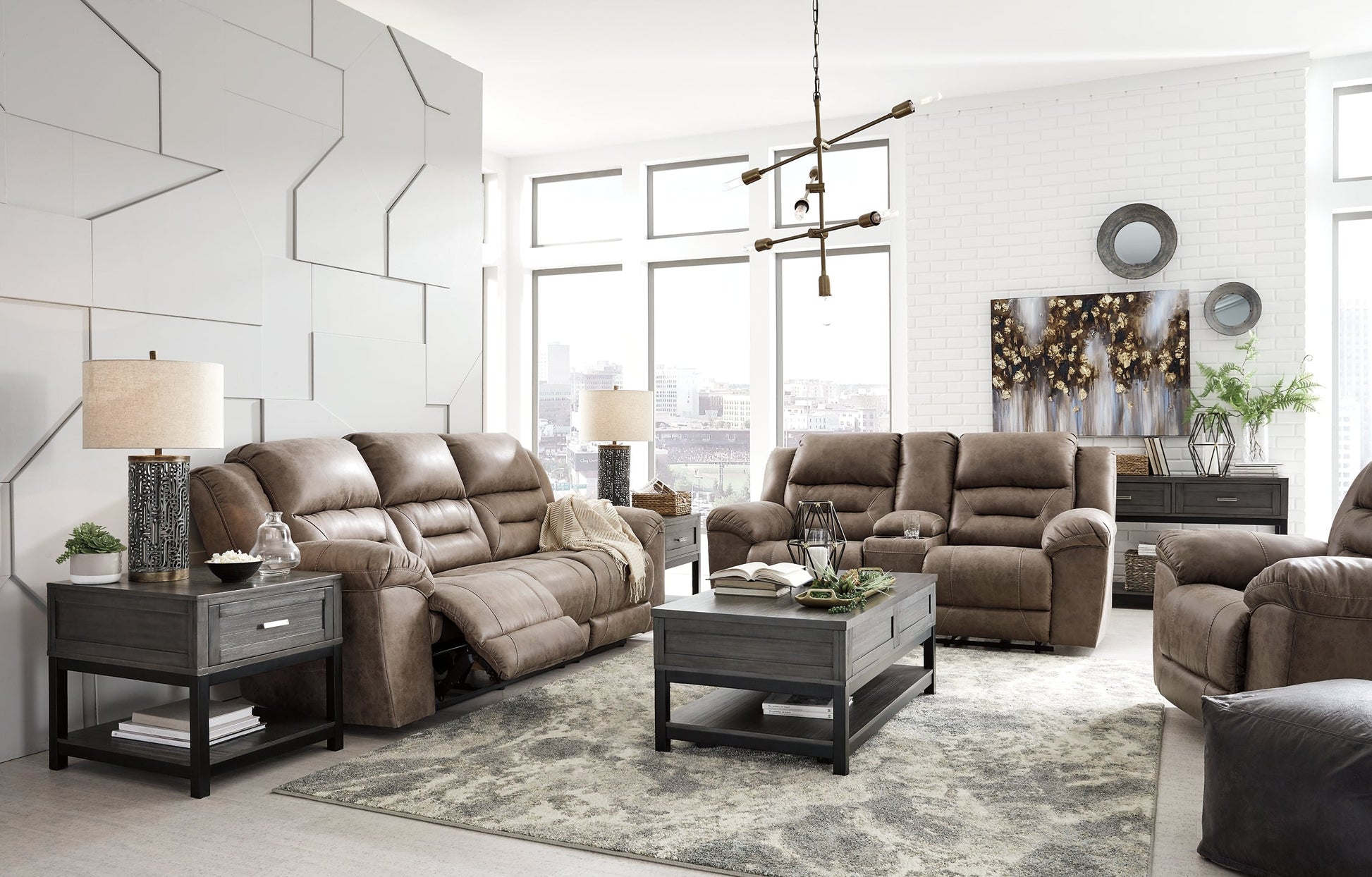 Stoneland Sofa, Loveseat and Recliner Smyrna Furniture Outlet