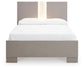 Surancha Full Panel Bed with Mirrored Dresser, Chest and 2 Nightstands Smyrna Furniture Outlet