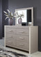 Surancha Full Panel Bed with Mirrored Dresser Smyrna Furniture Outlet