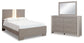 Surancha Full Panel Bed with Mirrored Dresser Smyrna Furniture Outlet