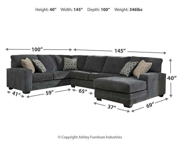 Tracling 3-Piece Sectional with Ottoman Smyrna Furniture Outlet