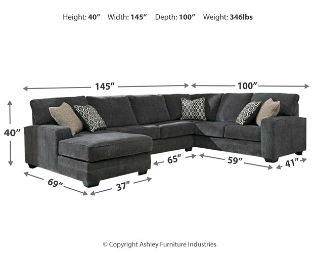 Tracling 3-Piece Sectional with Ottoman Smyrna Furniture Outlet