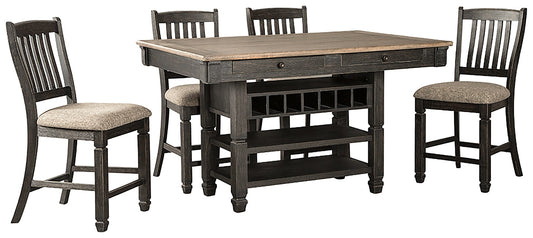 Tyler Creek Counter Height Dining Table and 4 Barstools Smyrna Furniture Outlet