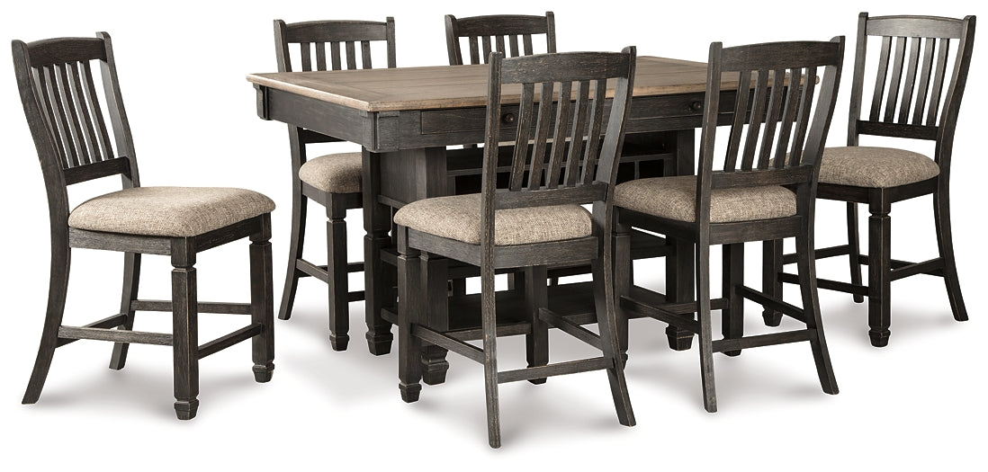 Tyler Creek Counter Height Dining Table and 6 Barstools Smyrna Furniture Outlet