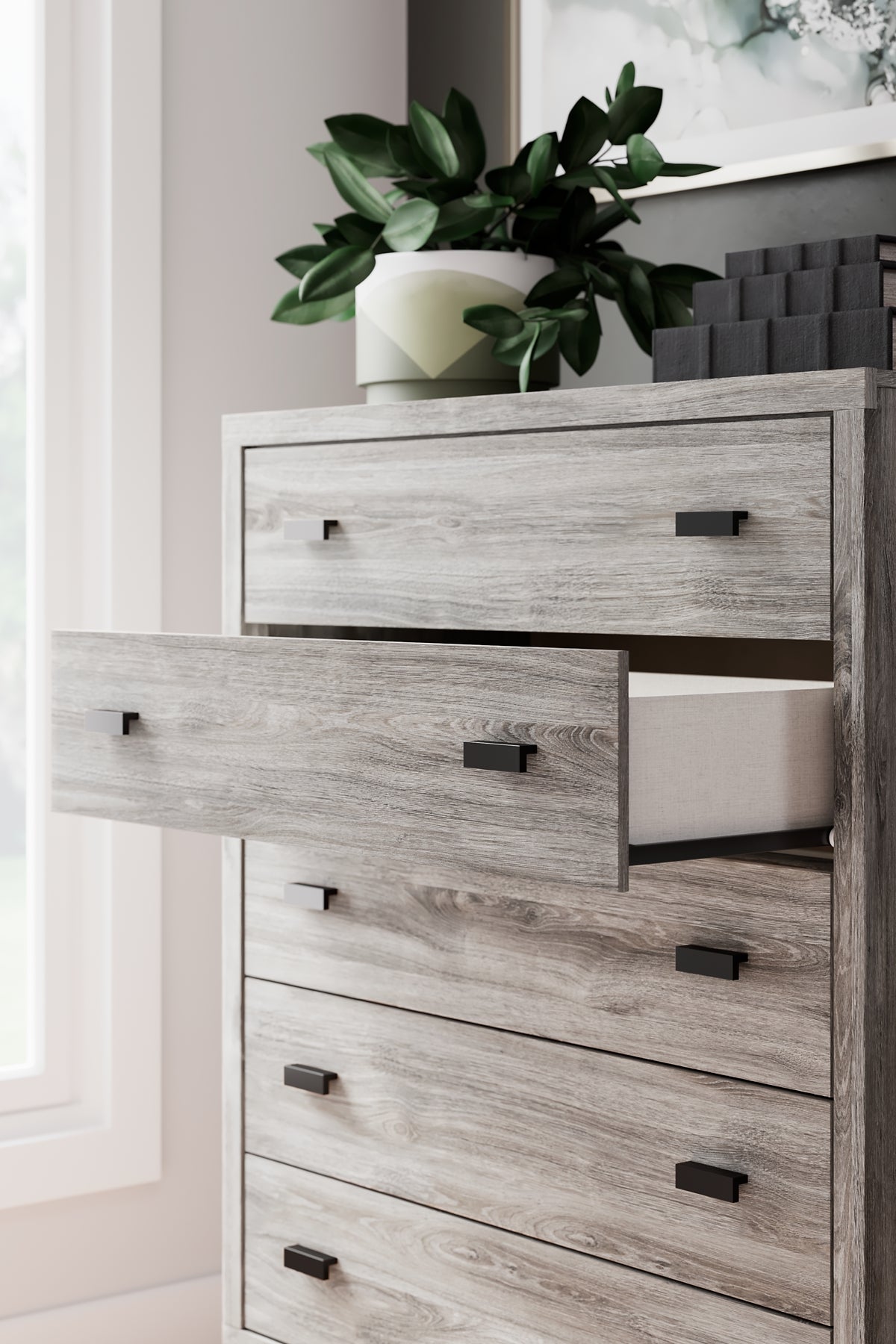 Vessalli Five Drawer Wide Chest Smyrna Furniture Outlet