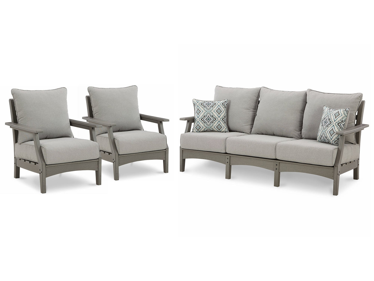 Visola Outdoor Sofa with 2 Lounge Chairs Smyrna Furniture Outlet
