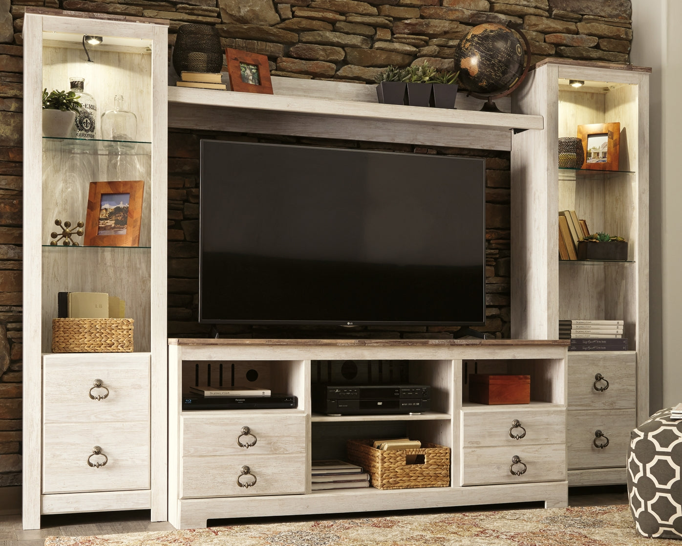 Willowton 4-Piece Entertainment Center Smyrna Furniture Outlet