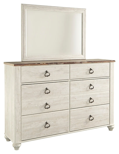 Willowton Dresser and Mirror Smyrna Furniture Outlet