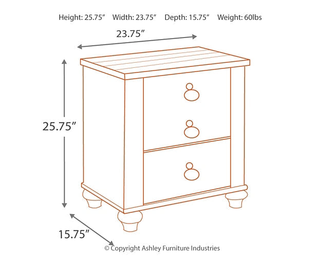 Willowton Twin Panel Bed with Nightstand Smyrna Furniture Outlet