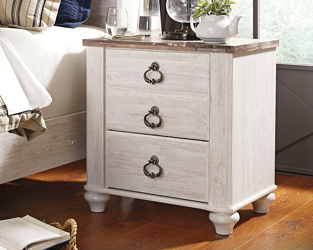 Willowton Twin Panel Bed with Nightstand Smyrna Furniture Outlet