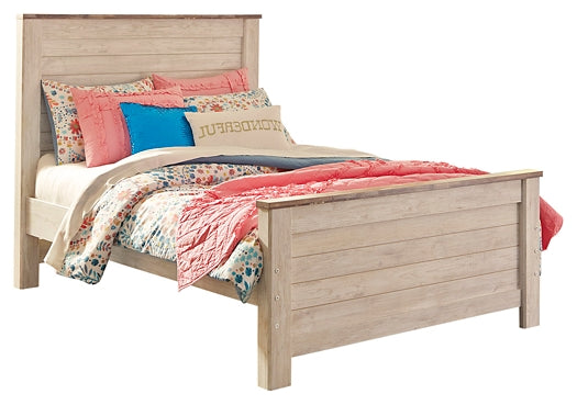 Willowton Twin Panel Bed with Nightstand Smyrna Furniture Outlet