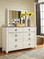 Willowton Twin Panel Headboard with Mirrored Dresser, Chest and 2 Nightstands Smyrna Furniture Outlet