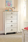 Willowton Twin Panel Headboard with Mirrored Dresser, Chest and 2 Nightstands Smyrna Furniture Outlet