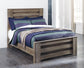 Zelen Full Panel Bed with Mirrored Dresser and 2 Nightstands Smyrna Furniture Outlet