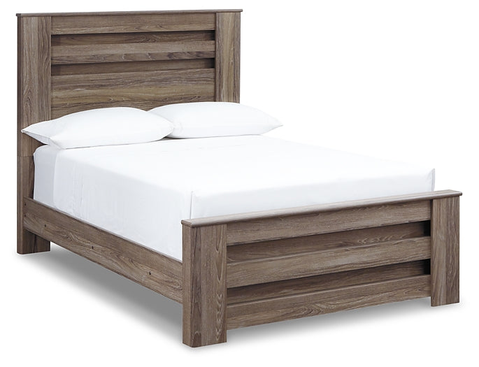 Zelen Full Panel Bed with Mirrored Dresser and 2 Nightstands Smyrna Furniture Outlet