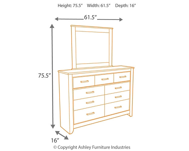 Zelen Full Panel Headboard with Mirrored Dresser Smyrna Furniture Outlet