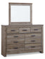 Zelen King/California King Panel Headboard with Mirrored Dresser Smyrna Furniture Outlet