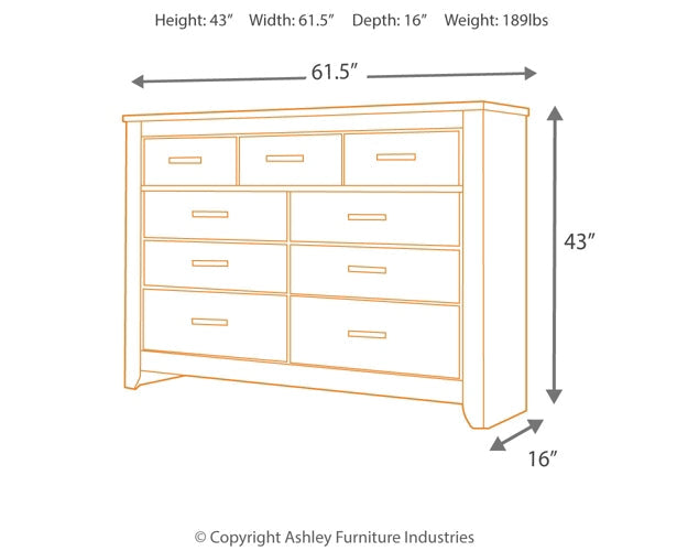 Zelen Queen/Full Panel Headboard with Dresser Smyrna Furniture Outlet