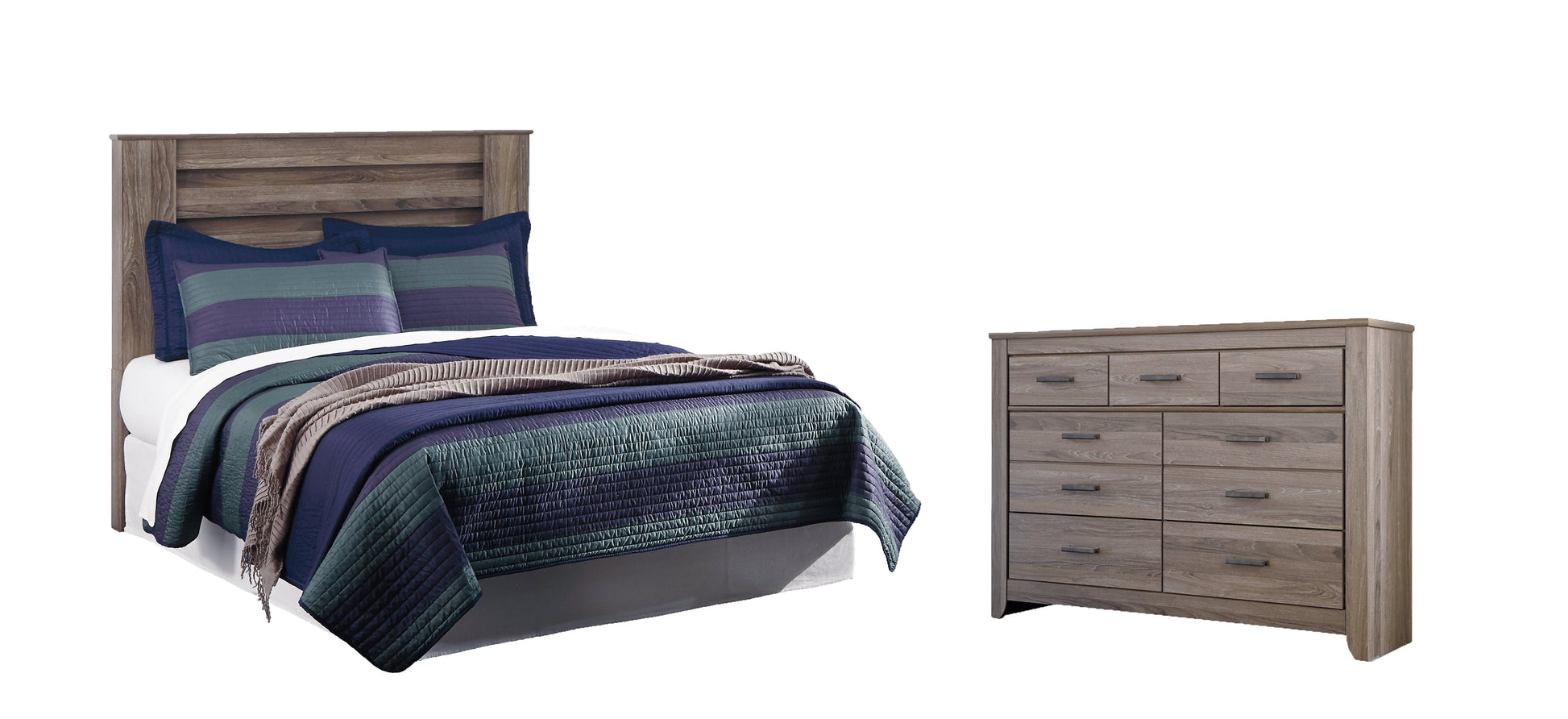 Zelen Queen/Full Panel Headboard with Dresser Smyrna Furniture Outlet