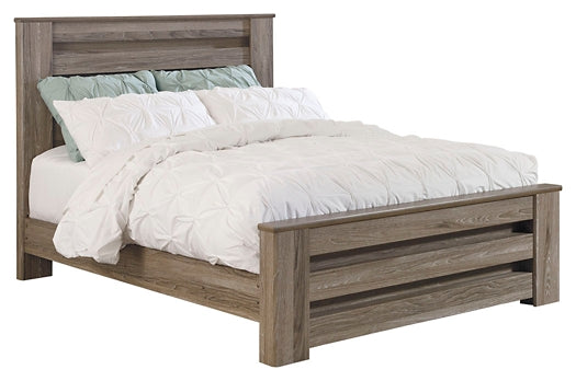 Zelen Queen Panel Bed with Mirrored Dresser and Chest Smyrna Furniture Outlet