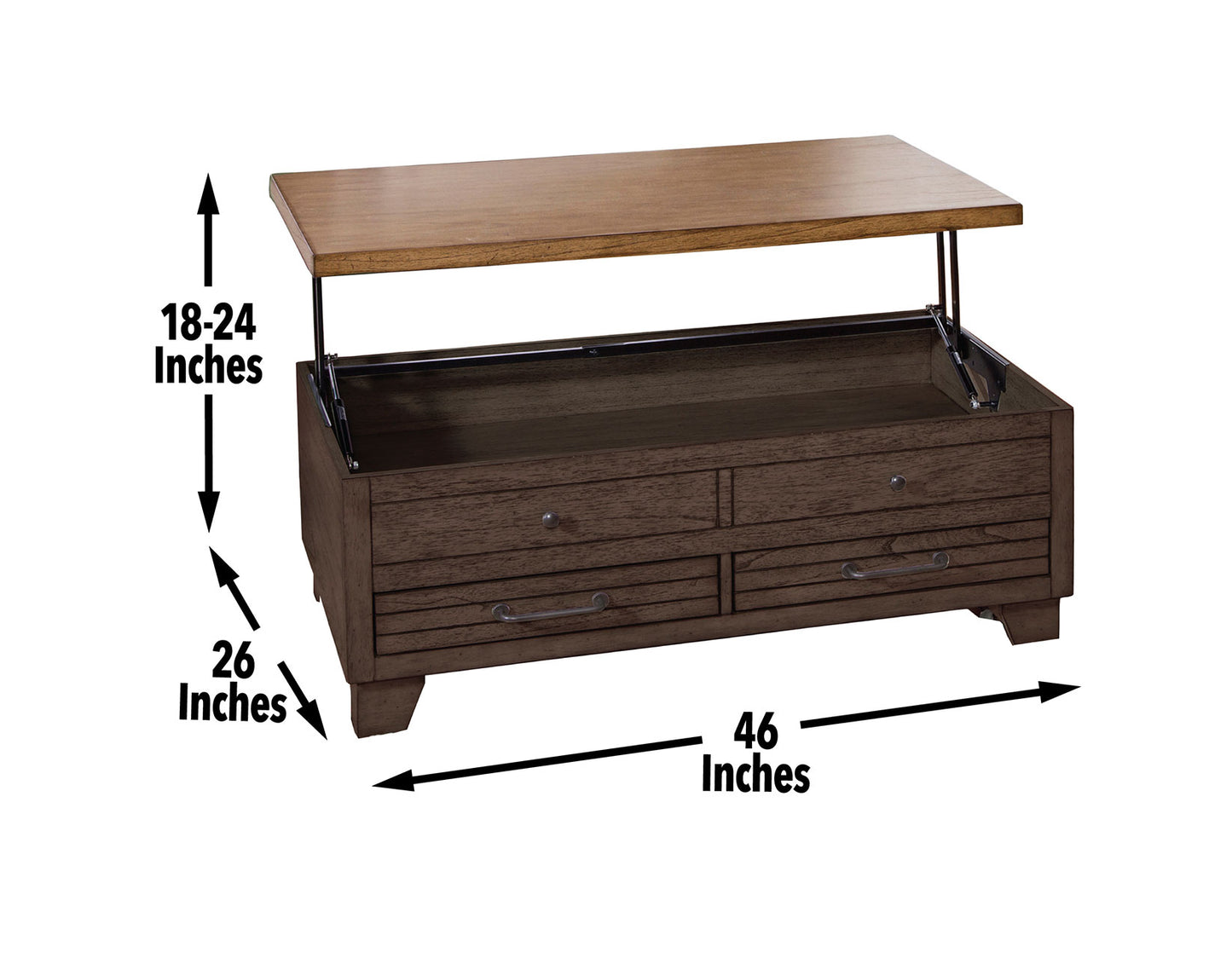 Bear Creek Lift-Top Cocktail Table, Brown