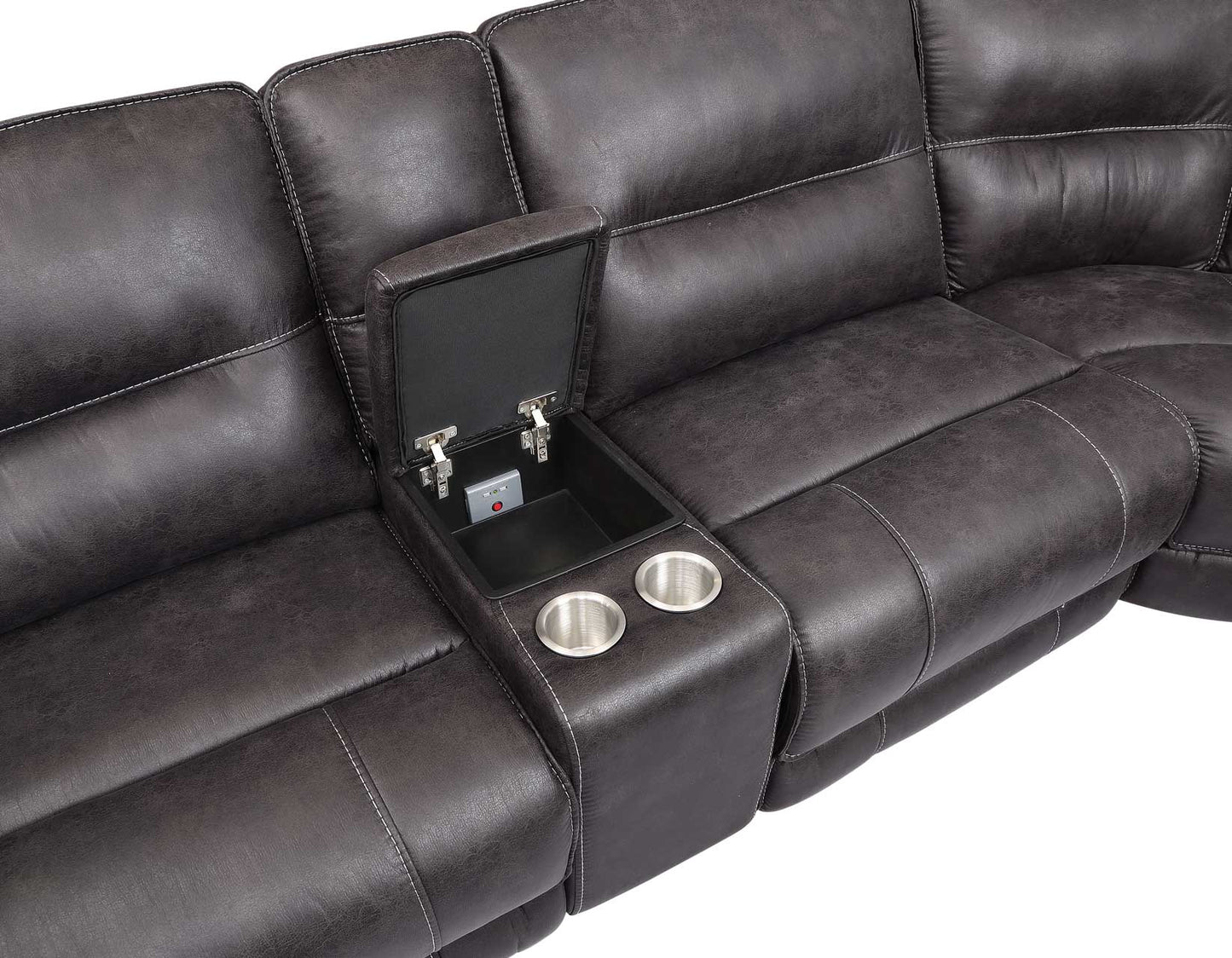 Ogden 6-Piece Power Sectional with RAF Recliner