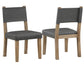 Aubrey Side Chair, Gray Vegan Leather with Driftwood wood finish