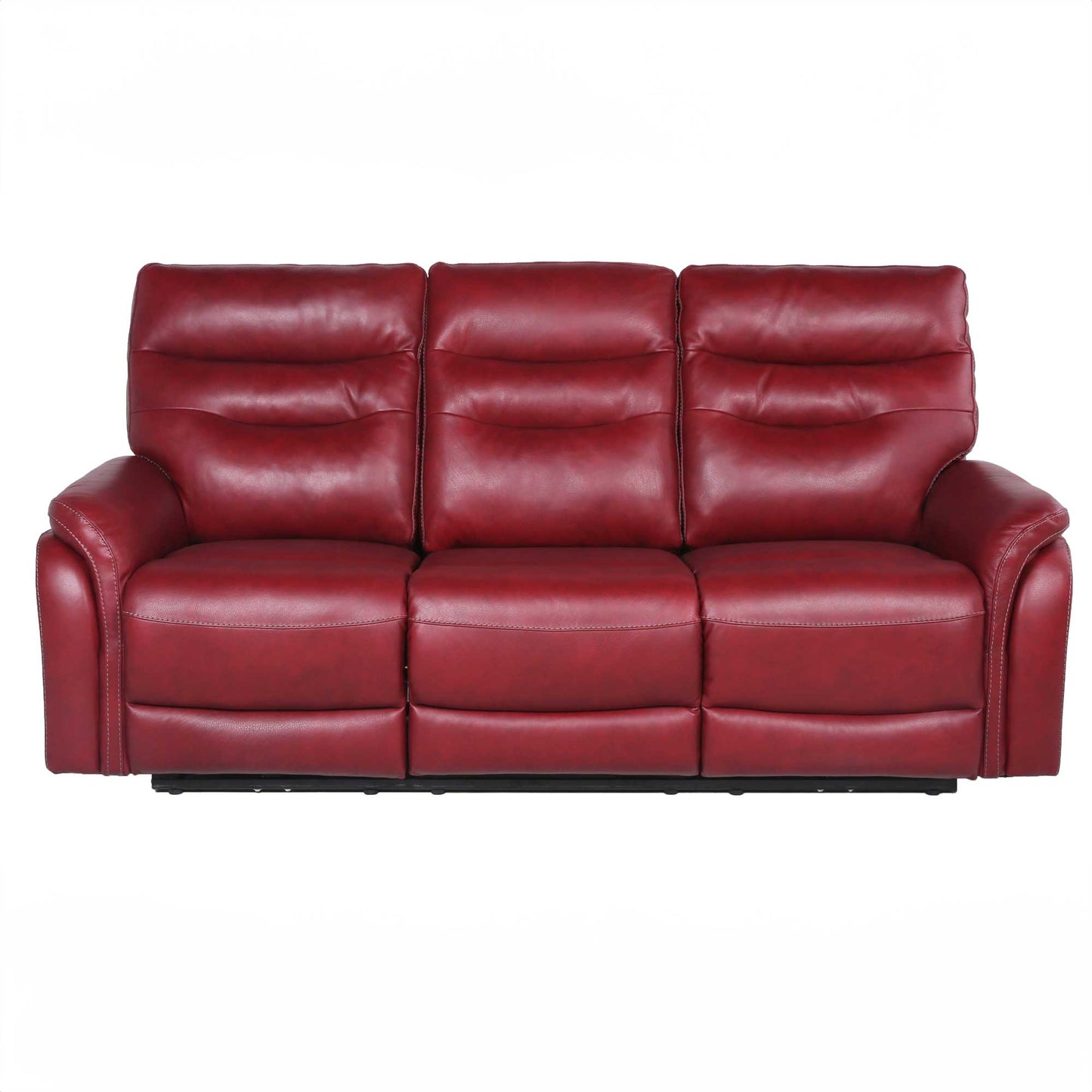 FORTUNA 3-PIECE LEATHER DUAL-RECLINING SET, WINE