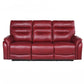 FORTUNA 3-PIECE LEATHER DUAL-RECLINING SET, WINE