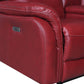 FORTUNA 3-PIECE LEATHER DUAL-RECLINING SET, WINE