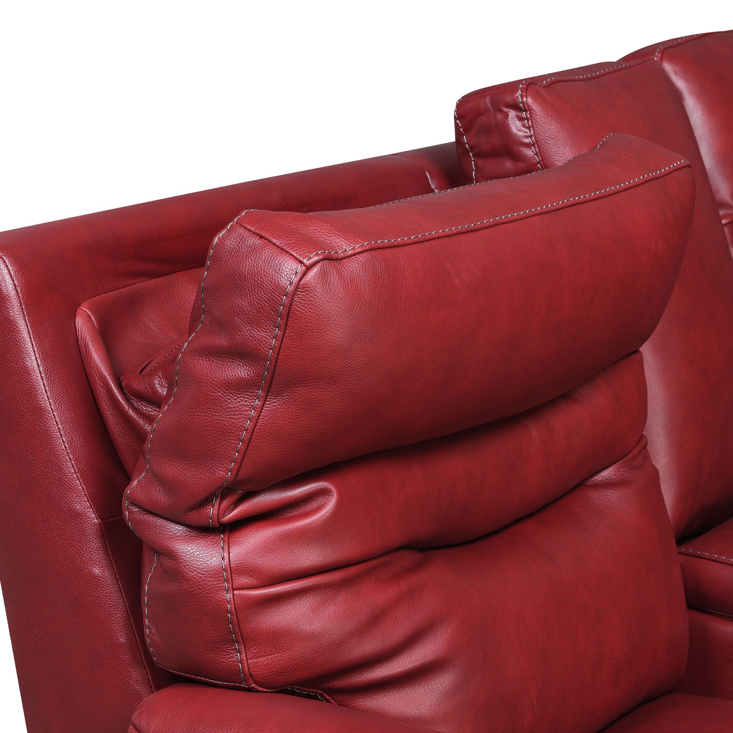 FORTUNA 3-PIECE LEATHER DUAL-RECLINING SET, WINE