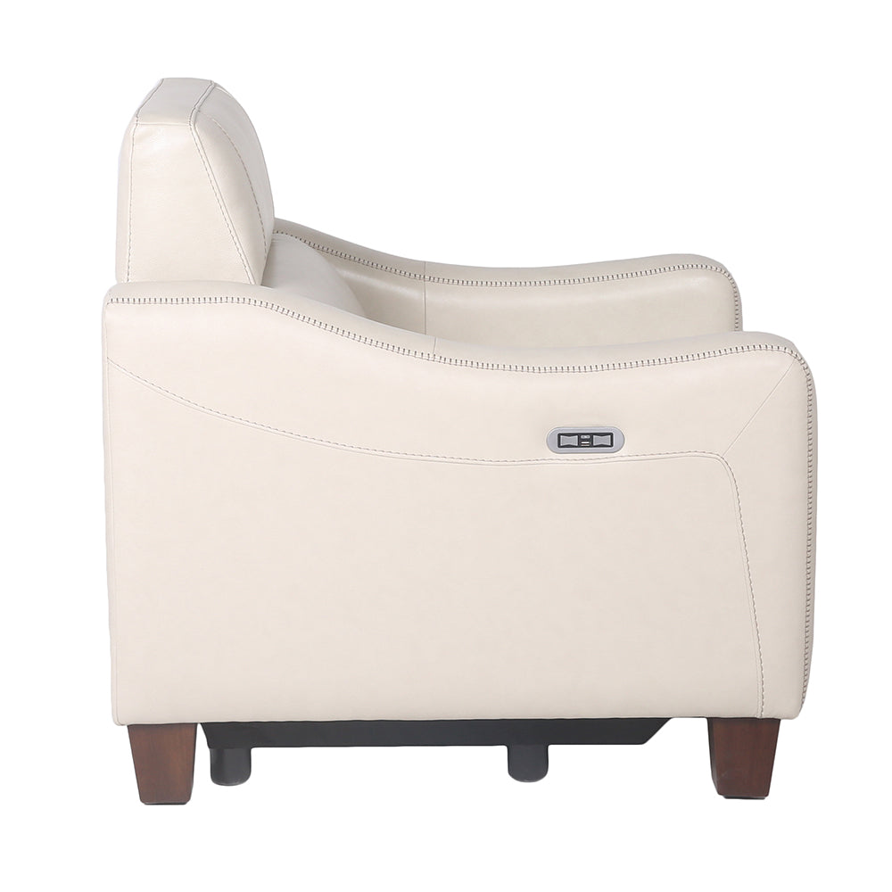 GIORNO LEATHER 3-PIECE DUAL-POWER RECLINING SET, IVORY