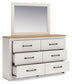 Linnocreek Full Panel Bed with Mirrored Dresser