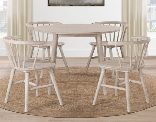 Willow 5 Piece 42-inch Round Dining Set, Tan