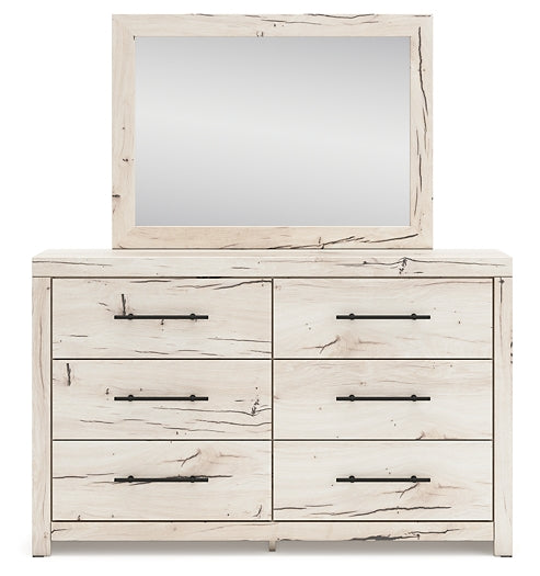 Lawroy Twin Panel Bed with Mirrored Dresser