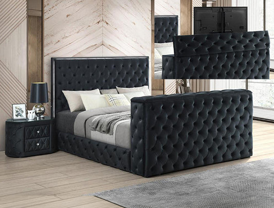 JOSEPHINE BED W/TV LIFT BLACK