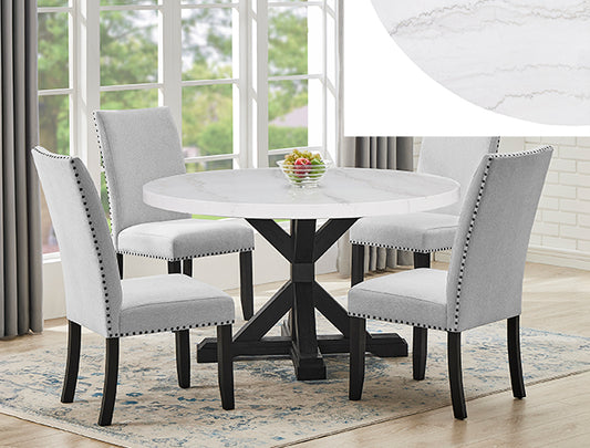 VARLEY ROUND MARBLE DINING GROUP