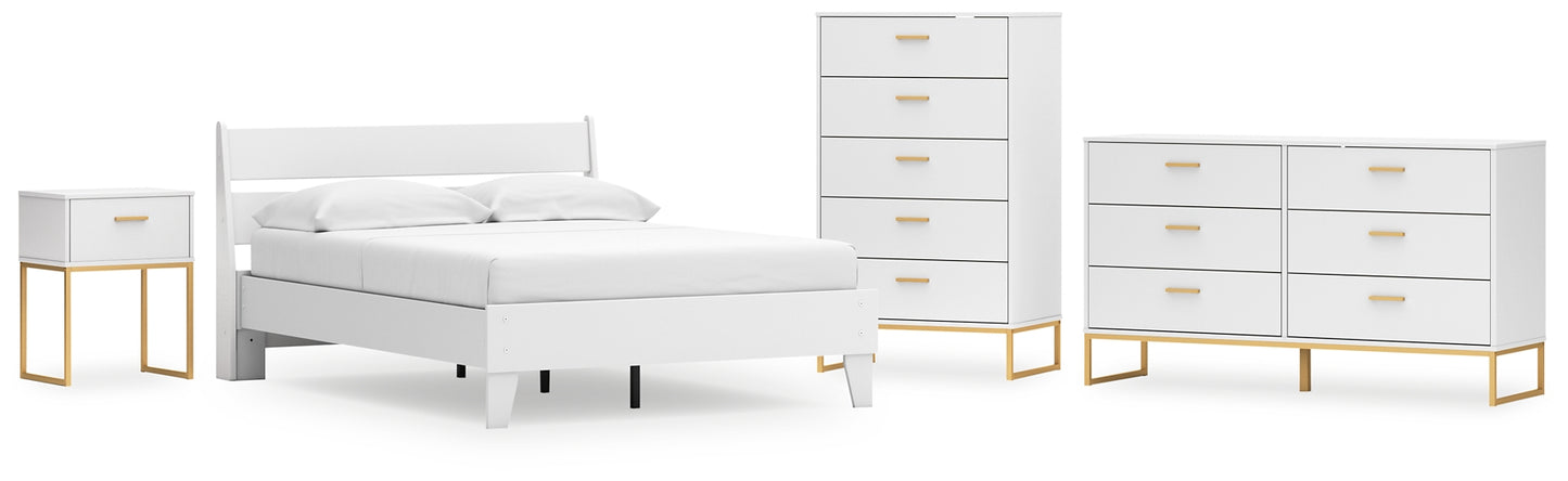 Socalle Full Panel Platform Bed with Dresser, Chest and Nightstand