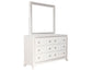 Cassie Illuminating Glam Dresser and Mirror, Shimmering Pearl Finish