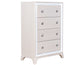 Cassie Illuminating 5-Drawer Chest, Shimmering Pearl Finish