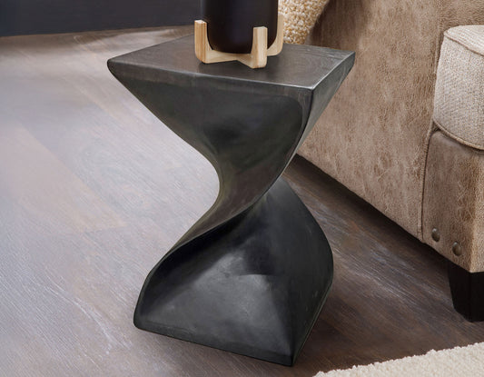 Paloma Accent Side Table, Black Finish