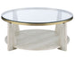 Wanda 42" Round Glass Top Coffee Table with Casters