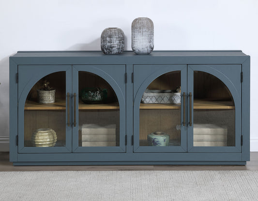 Magnolia Cathedral Doored Server, Dusty Blue Finish