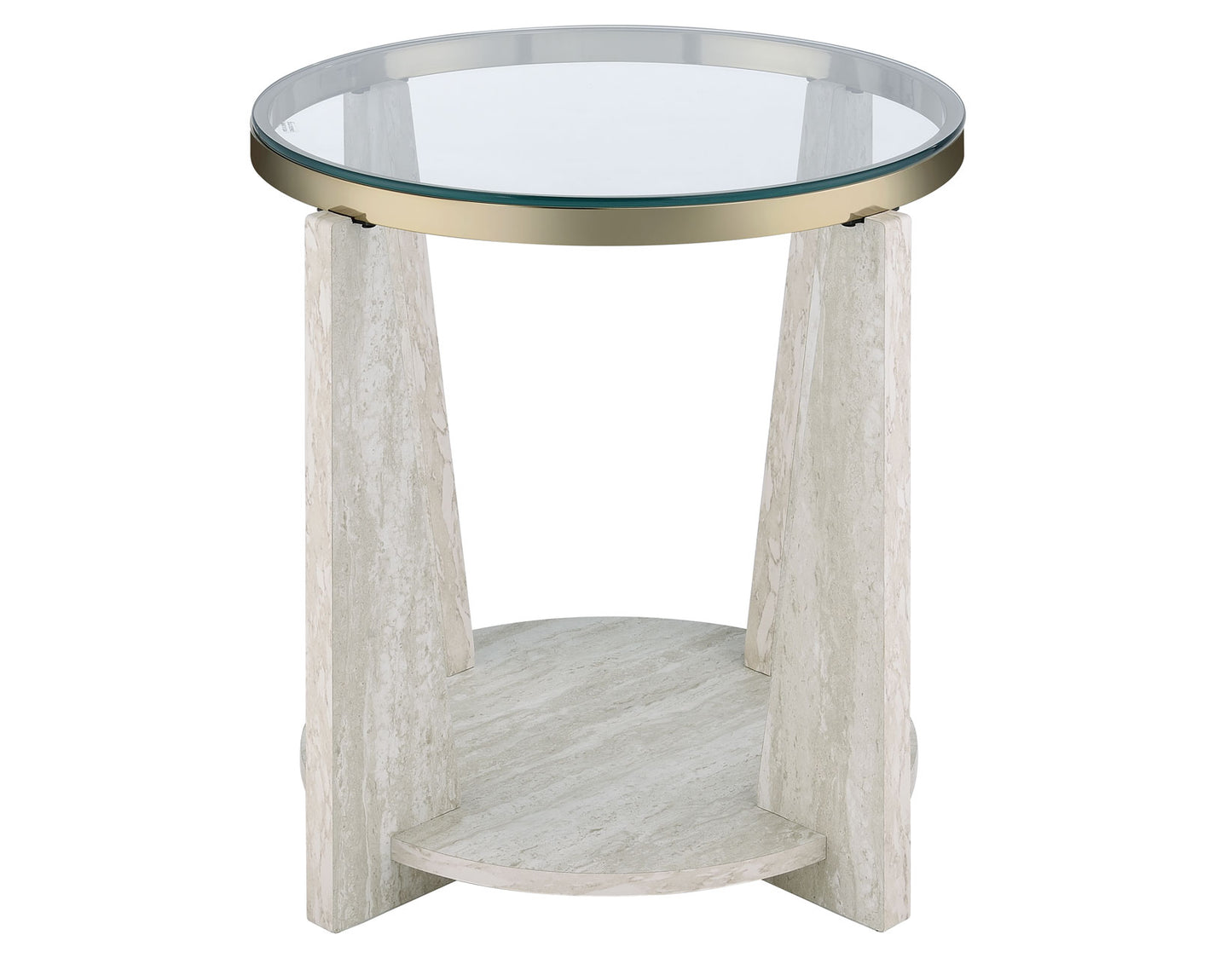 Wanda 24" Round Glass Top End Table