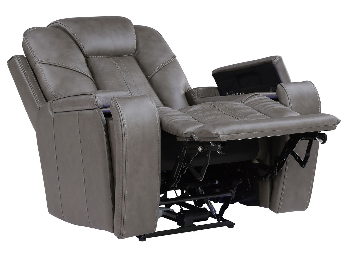 Daniel Triple Power Home Theater Leather Recliner with Built-in Speakers